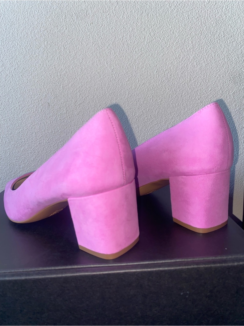 Naturalizer Real Suede Block Heel Pumps - Picture 2 of 5